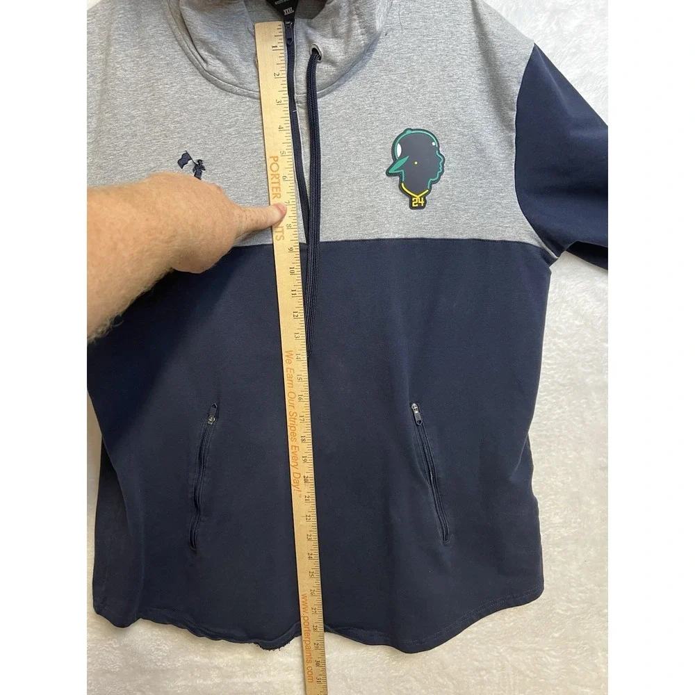 Baseballism Ken Griffey Jr #24 Hoodie Men's 3XL Gray Navy Mariners Full Zip